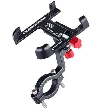 Imagem de Ralos Suporte de celular para motocicleta e bicicleta, suporte de celular para guidão de bicicleta de liga de alumínio com rotação de 360°, acessórios para bicicleta elétrica e scooter de montanha
