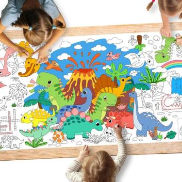 Imagem de Pôster Gigante para Colorir Gatherfun - Festa de Dinossauros (80x180cm