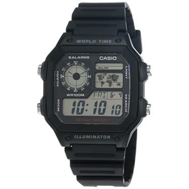 Imagem de CASIO Relógio digital de quartzo AE-1200WH-1A, Preto/preto, tira