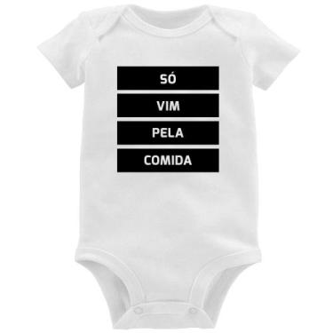 Imagem de Body Bebê Só vim pela comida - Foca na Moda, Branco, G