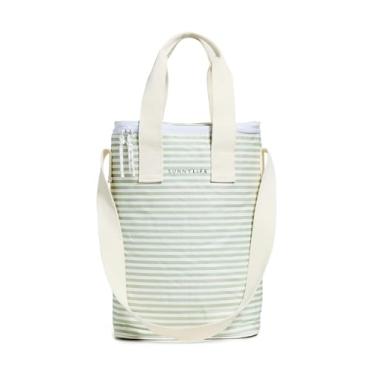 Imagem de SunnyLife Bolsa feminina light cooler para bebidas, listras de sálvia, tamanho único
