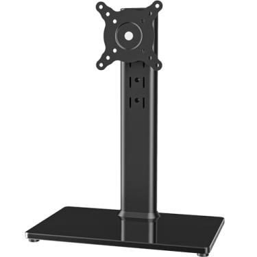 Imagem de Suporte de mesa independente para monitor de computador LCD único para tela de 33.0 cm a 81.3 cm com giratório, altura ajustável, rotação, suporte base Vesa comporta uma (1) tela de até 35 kg (HT05B
