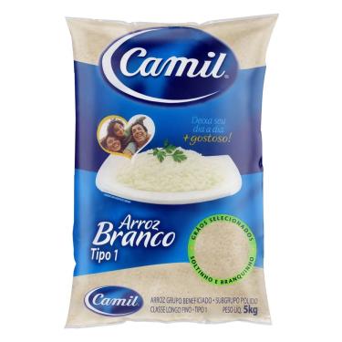 Imagem de Arroz Polido Tipo 1 Camil Pacote 5kg