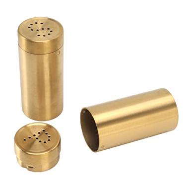 Imagem de Conjunto de Jarra de Especiarias Douradas - 2pcs Shakers de Tempero de Parafuso de Aço Inoxidável para Sal