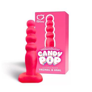 Imagem de Estimulador Anal e Vaginal Candy Pop Maciço Rosa 14x2,8cm - Sexy Fanta