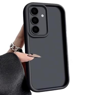 Imagem de Capa de celular Candy Color para Samsung S25 S24 S23 S22 Ultra Plus S21 S24 FE A55 A34 A15 A35 A52 A53 A54 A16 5G Capa de silicone macia, preta, para Galaxy A14 5G