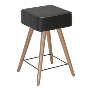 Imagem de Banco Banqueta Rio Baixa 50cm Couríssimo Preto - Salaone Preto