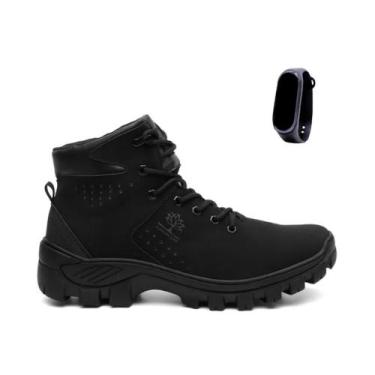 Imagem de Kit Bota Masculina Coturno Tratorado Frio Inverno + Relógio F - Obstin