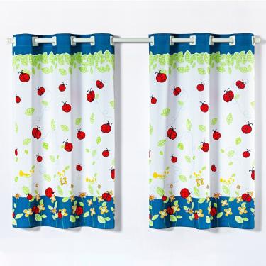 Imagem de Cortina Gourmet Oxford 2,00m X 1,30m Joaninhas Azul