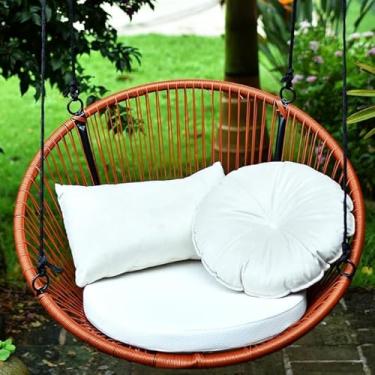 Imagem de Balanço Cadeira Suspensa Pergolado Teto Edículas Sacadas Pendurado Casa Jardim Varanda Varanda(TERRACOTA/NEVE BALANÇO)