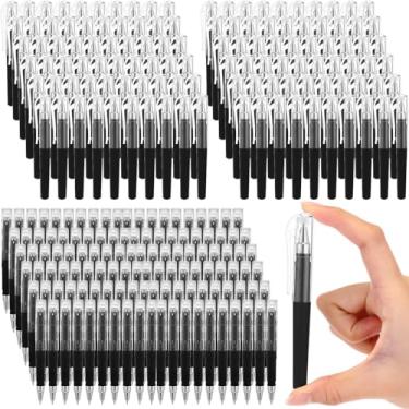 Imagem de Sayglossy Pacote com 200 minicanetas de gel de 0,5 mm, ponta fina, tamanho de bolso, secagem rápida para diário, cadernos, agenda, material de escritório (preto)