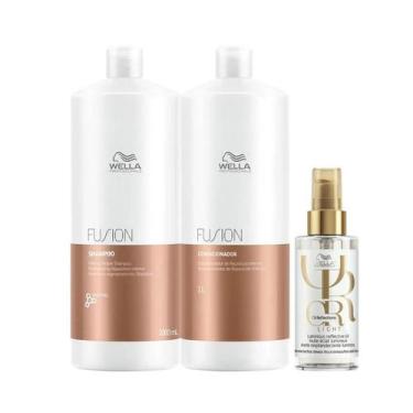 Imagem de Wella Fusion Sh 1000ml + Cond 1000ml + Oleo Light 100ml - Wella profis