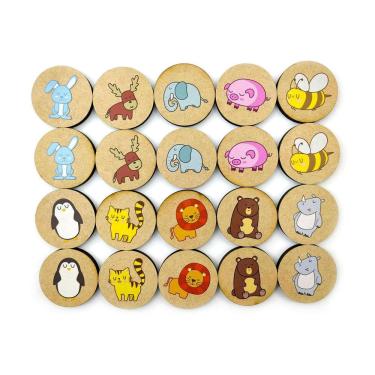 Imagem de Jogo Da Memória Animais - Brinquedo Educativo Em Madeira