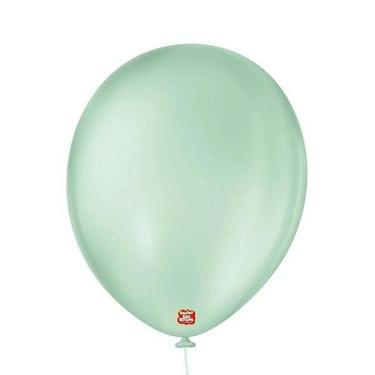 Imagem de Balão de Festa Látex Liso - Verde Hortelã - 50 Unidades - Balões São R