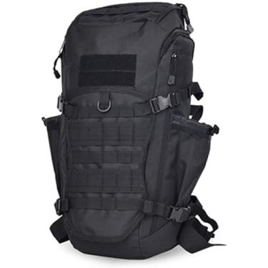 Imagem de Mochila Tática Me Mochilas De Camuflagem Militar À Prova D'Água Moutaieer Hikig Hutig Mochila Ao Ar Livre, Black, 50-70L