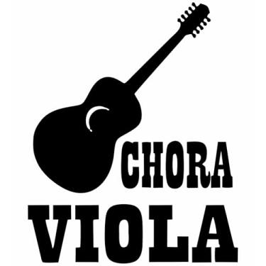 Imagem de Adesivo Country Chora Viola Silhueta Viola Caipira Modão & Sertanejo Raiz Decoração para Carro Caminhão Casa Notebook (PRETO, 35x43,5cm)