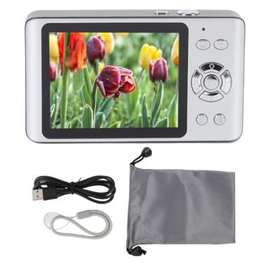 Imagem de 4K 64MP Câmera Digital Autofocus Compact Point e Shoot Camera com 18X Zoom Digital 2,8 polegadas tela compacta pequena câmera para Fotografia Viagem (Prata)