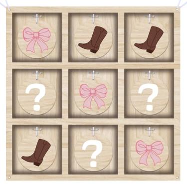 Imagem de Arrowbash Botas ou arcos revelam gênero tique-tac toe jogo de tabuleiro para ele ou ela assinar gênero revelar suprimentos de festa ideias para decoração de chá de bebê kit de pano de fundo