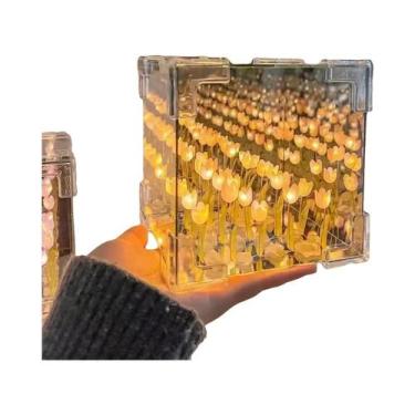 Imagem de Tulipa Flor Mar Cubo 3D Lâmpada Noturna DIY Criativa Pequena Lâmpada P