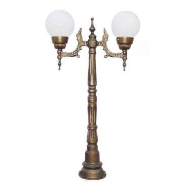 Imagem de Luminária Colonial Poste Chinês 2 Globos para Jardim - Luminárias Colo