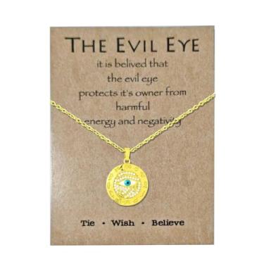 Imagem de 72ore Colar de presente de pai de filha e filho, corrente dourada de aço inoxidável, pingente de olho turco, colar de proteção para homens, joias de presente para pai, aniversário, Sem Pedra Preciosa