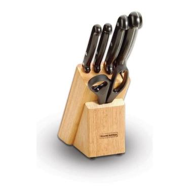 Imagem de Conjunto de Facas 5 peças com Suporte de Madeira - Tramontina ultra co