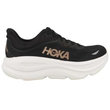 Imagem de HOKA Tênis feminino Bondi 9, Preto/ouro rosa, 35