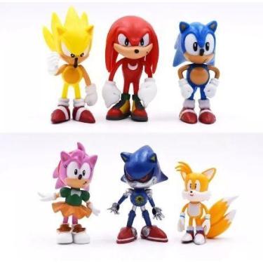Imagem de Kit 6 Bonecos Miniatura Sonic Amy Rose Coleção Action Figure kit 2 met