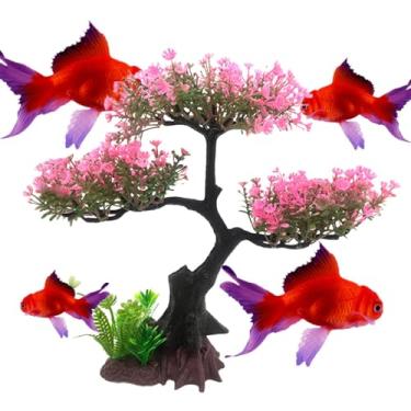 Imagem de Rrlihjgu Plantas de Aquário | Plantas artificiais de aquário -, Waterscape, Hides Tree, Betta Fish Tank Decorações Acessórios para decoração de tanques de peixes