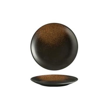 Imagem de Prato redondo de cerâmica de 30,5 cm para bife doméstico japonês minimalista - 8 pratos rasos 【 mola de disco