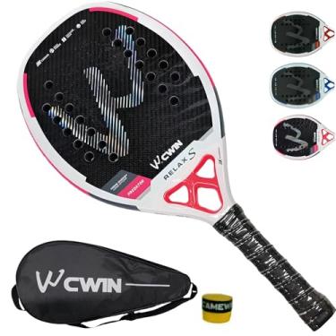 Imagem de Raquete Beach Tennis Fibra De Carbono 3k Edição Especial - nucleo EVA Soft - Camewin - Nota Fiscal - Original produto no Brasil ((RELAX S PREDATOR)) (ROSA)