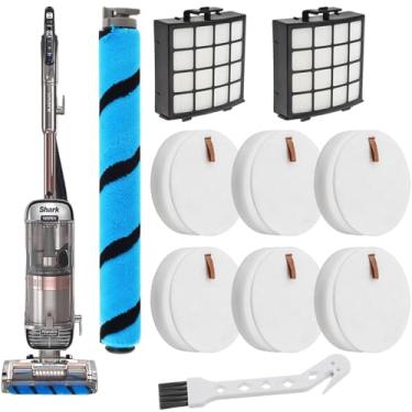 Imagem de Substituição de filtro de vácuo Shark AZ2002 para Shark AZ2002 AZ2000 AZ2000W Vertex DuoClean PowerFin Acessórios de vácuo vertical, 1 rolo de escova macio, 2 filtros de motor, 6 filtros de algodão e