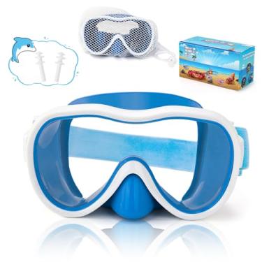 Imagem de iGym Óculos De Natação Para Crianças, Máscara De Mergulho Com Snorkel, Óculos De Natação Com Proteção Para O Nariz E Tiras Elásticas Largas, Capa Com Bolsa De Malha E Protetores Auriculares