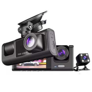 Imagem de Câmera Veicular Tripla De Segurança Para Carro Taxi Uber 99 Full Hd Dvr Dashcam Gravador Automotivo