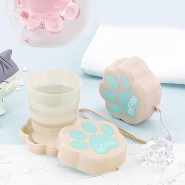 Imagem de Copo dobrável para viagem, acampamento, dobrável, portátil, copo de água comprimido para casa ao ar livre copo telescópico rosa