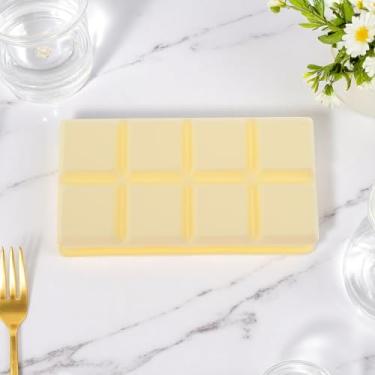 Imagem de Generic 1 bandeja de gelo grande de 8 cavidades com tampa quadrada lavar à mão apenas silicone bege 21,5 x 11,5 x 5 cm