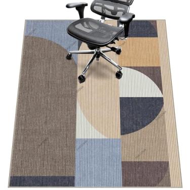 Imagem de Tapete de cadeira para piso de madeira, tapete de mesa de 122 cm x 152 cm para cadeira de computador com rodinhas e piso baixo, protetor de piso antiderrapante para escritório em casa, tempo de lazer