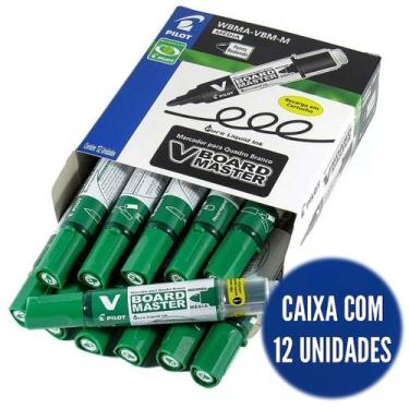 Imagem de CX Caneta quadro branco recarregável verde VBM c/12 Pilot
