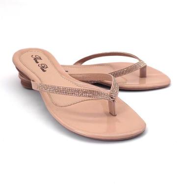 Imagem de Sandália Feminina Rasteirinha Salto 2 Cm de Dedo 777 - Ana Reis, Rosa,