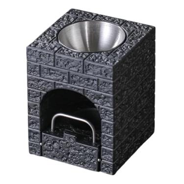 Imagem de Wswqop Queimador de Óleos Essenciais, Difusor de Aromas, Decoração para Meditação, Porta-Velas Decorativo, Aquecedor de Óleos para Sala de e Quarto, Tigela Preta E Prateada