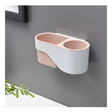 Imagem de 3FLQOOPP Suporte de secador de cabelo multifuncional para pendurar na parede suporte de secador de cabelo doméstico cabide de secador de cabelo criativo banheiro prateleira de armazenamento de secador