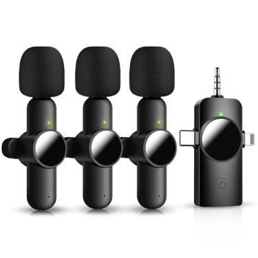 Imagem de AWSENS Mini microfone 3 em 1, microfones de lapela sem fio para iPhone, Android, câmera USB-C, atraso ultrabaixo de 2,4 G, redução de ruído, gravação de vídeo de microfone, transmissão ao vivo (preto
