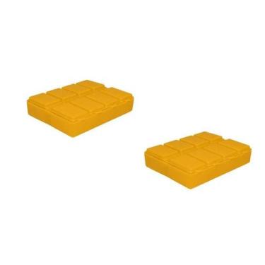 Imagem de Kit 2 Porta Comprimido Amarelo Plástico - Bb Store