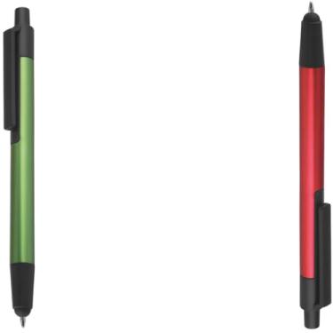 Imagem de Caneta Esferográfica em Metal, Ponta Touch, Escrita Azul, Corpo Cilíndrico, Ponta Fina, Grip Ergonômico, Multicolorido, 24 Unidades, para Colorir, a Partir de 3 Anos (Verde e Vermelho)