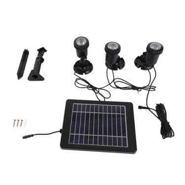 Imagem de Phefop Luzes Solares, Jardim à Prova de água Ao Ar Livre, Luzes LED de Caminho Solar Com 3 Cabeças Ajustáveis, Estaca Incluída, Bateria de 2200mAh, para Paisagem, Quintal, Piscina, (Cor RGB)