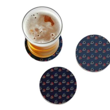 Imagem de Porta Copos Personalizados Futebol Americano com Ilustração de Capacetes - Tamanho 10x10 cm