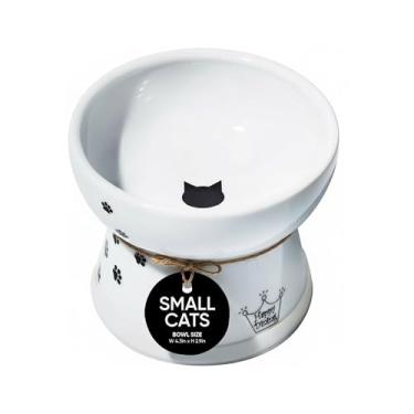 Imagem de Necoichi Tigela elevada para ração de gatos, sem estresse, prevenção de refluxo e pode ser lavada na lava-louças e no micro-ondas, feita de acordo com padrão europeu CE e ECC (gato)