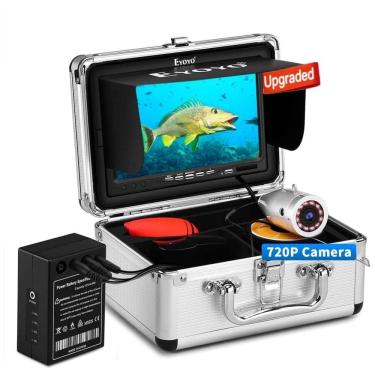 Imagem de Eyoyo Câmera de Pesca Subaquática Portátil à Prova dÁgua com Monitor , Luzes Infravermelhas, Cabo 30 M e Cartão SD de 8GB