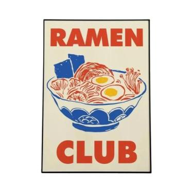 Imagem de Pôster De Arte De Parede Retro Italiano Com Pizza, Ramen, Vinho E Quei
