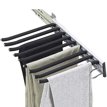 Imagem de Suporte para calças com 9 braços - Armazenamento de calça antiderrapante para guardar espaço para armário, roupas multifuncionais, toalha, cachecol, organizador de gravatas (tamanho de instalação